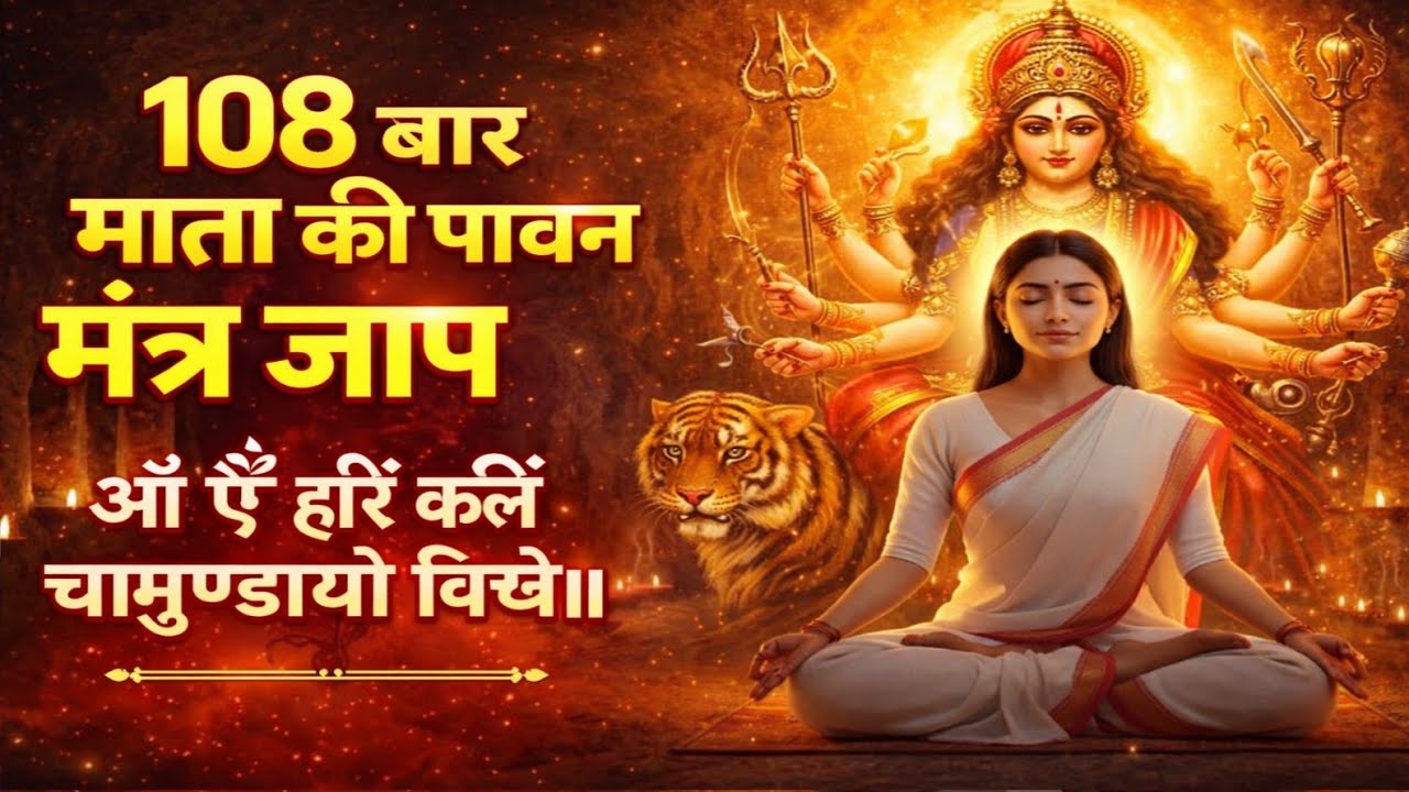 108 बार ॐ ऐं ह्रीं क्लीं चामुण्डायै विच्चे | Maa Durga Mantra Jaap | Divine Shakti Meditation