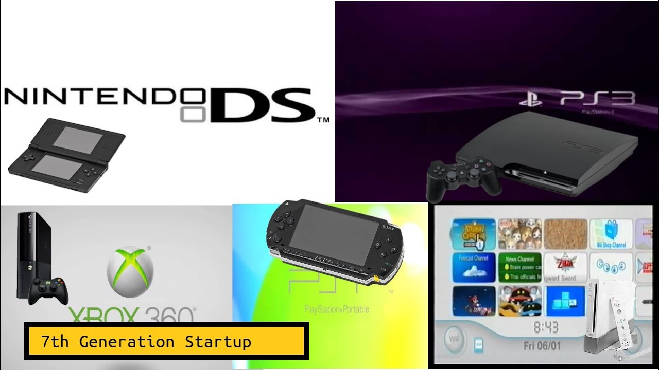 7th Generation Psp Nintendo Ds Nintendo Wii Xbox 360 And Ps3 Startup Youtube
