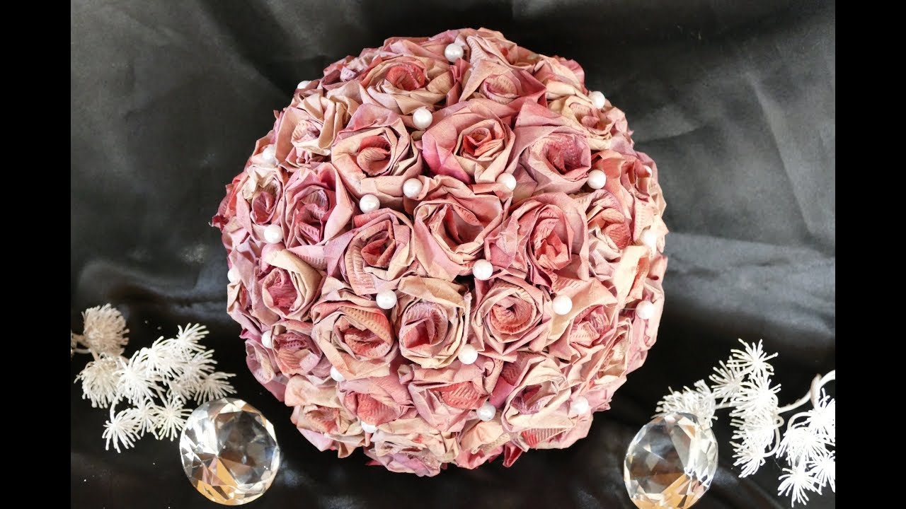 DIY: Kugel basteln – Rosenblüten aus Filtertüten –Делать розы – rose ...