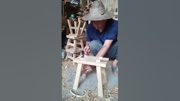 I make wooden stools. Carpenter. Professional carpenter. Rural craftsmanship. Mortise and tenon