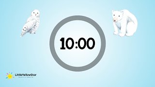 Winter Arctic Animals – 10 Minutes Countdown Timer With Calm Instrumental Music | Classroom Timer
