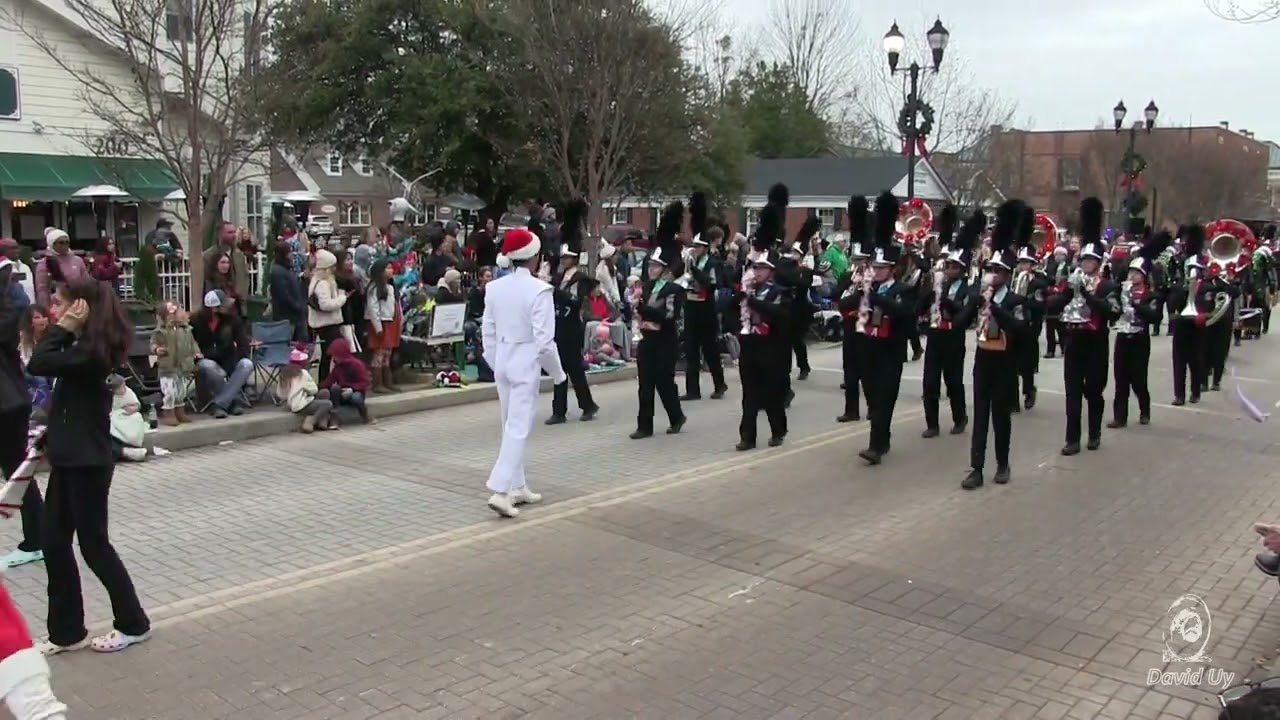 Green Hope High School Marching Band in the 2022 Cary Christmas Parade