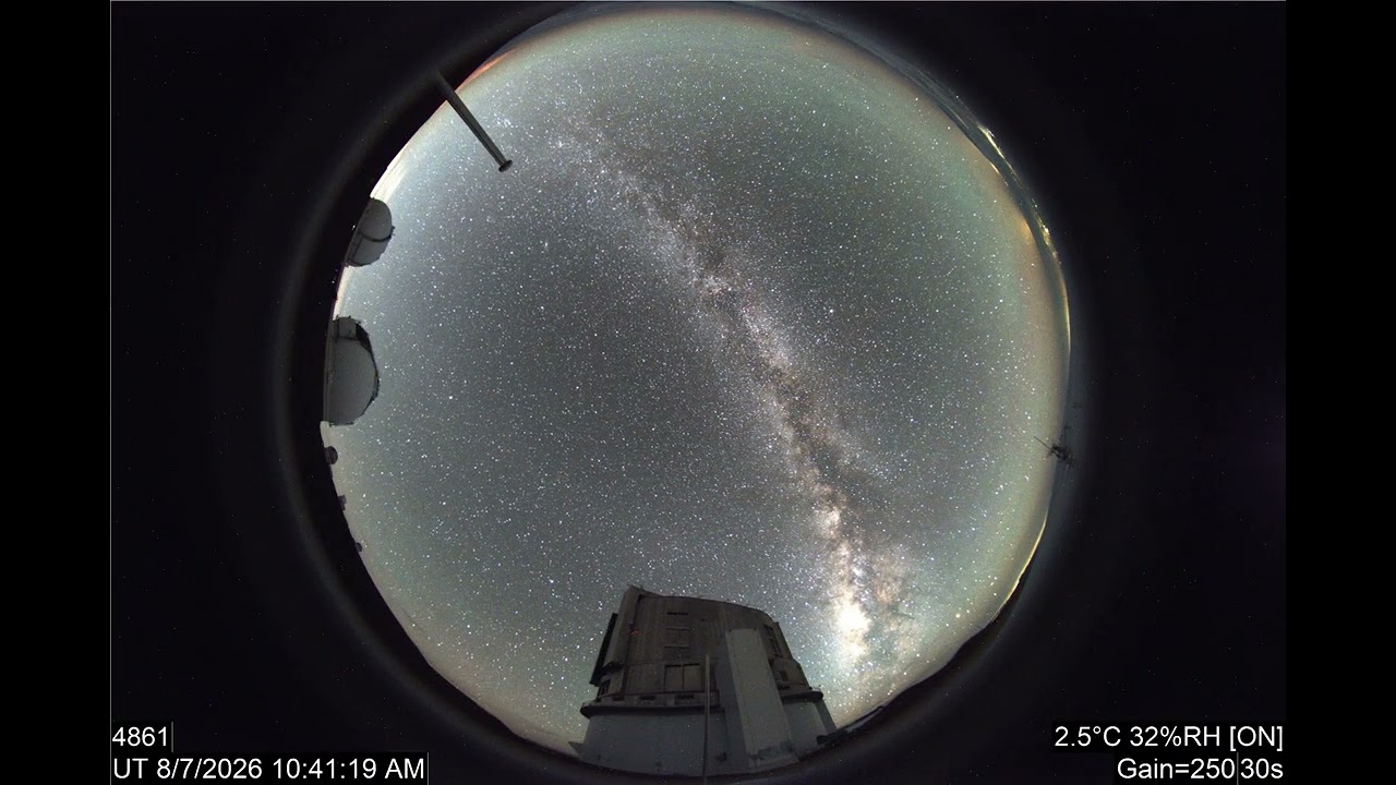 Subaru All-Sky Camera, Aug 7, 2026 UT/ すばる望遠鏡全天モニタ動画