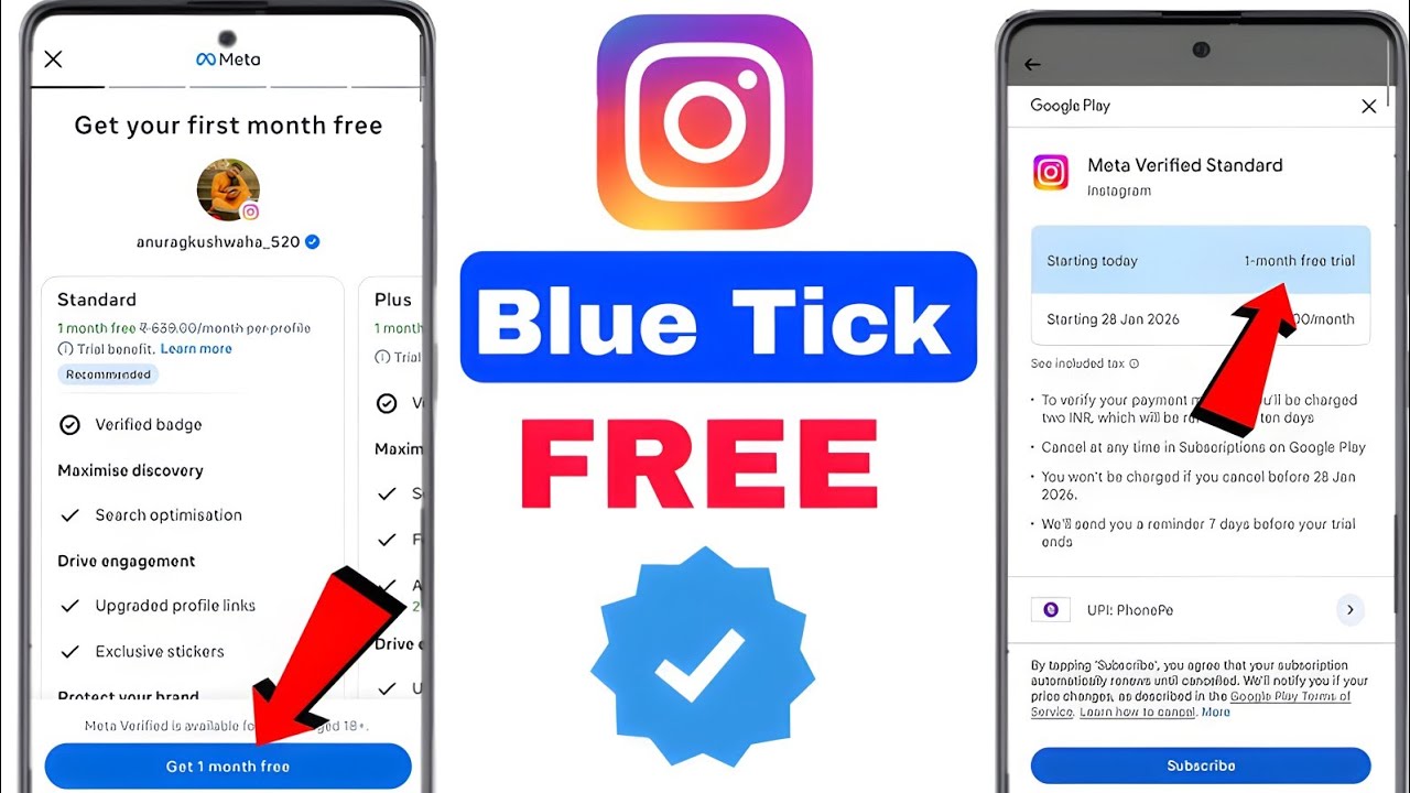 Free me Blue Tick kaise le | Instagram verify kaise karen | 1 Month free Blue Tick kaise le 2026