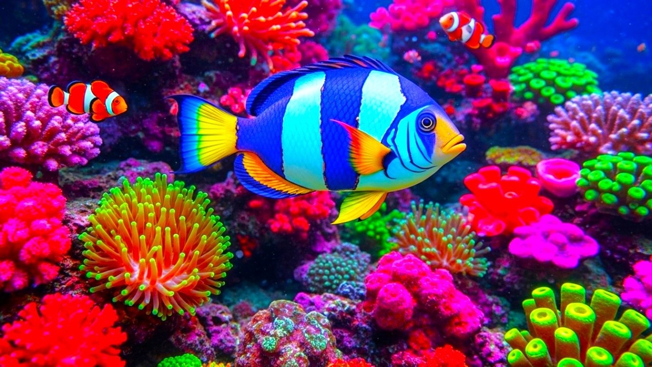 The Best 4K Aquarium - Dive Into The Mesmerizing Underwater Realm, Sea Jellyfish, Coral Reefs. #76