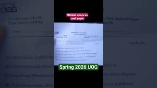 Natural Sciences Past paper Spring 2026 UOG.