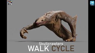 Skull Crawler Walk Cycle Animation