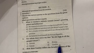 ICSE class-9 English Literature/2nd Term Question Paper (2024-25)