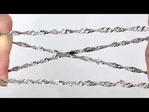 Срібний ланцюжок родований Сінгапур С50РодЦ1 ширина 3 мм довжина 60, видео 1