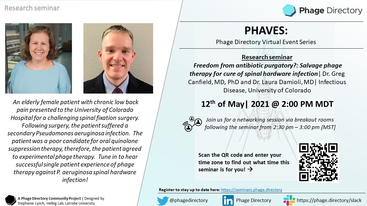 Salvage phage therapy for cure of spinal hardware infection—Dr. Laura Damioli & Dr. Greg Canfield