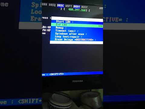 программа Mhdd, ошибка !ABRT