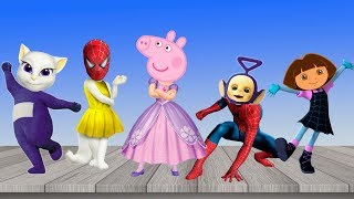 Wrong Heads Peppa Pig Teletubbies Sofia Angela Spiderman Vampirina Finger Family Rhymes For Kids