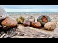 April rock hunt on a lake superior beach