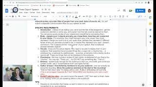 Long Version: Online 3-Object Speeches