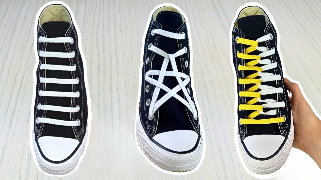 4 COOL WAYS TO LACE CONVERSE (Ladder Lace, Lattice Lace, Lightning Lace,  Sawtooth Lace) - YouTube