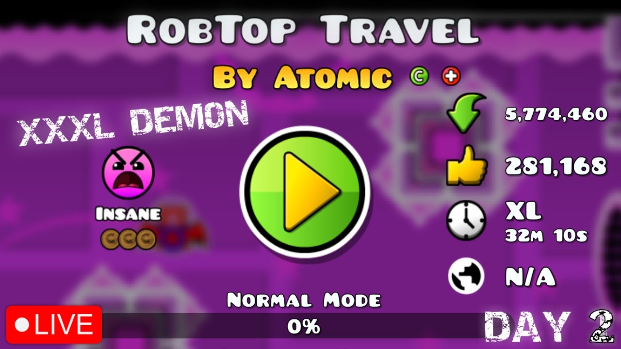 Robtop Travel 76% [XXXL DEMON] with Geode! [2K SPECIAL] // Livestream