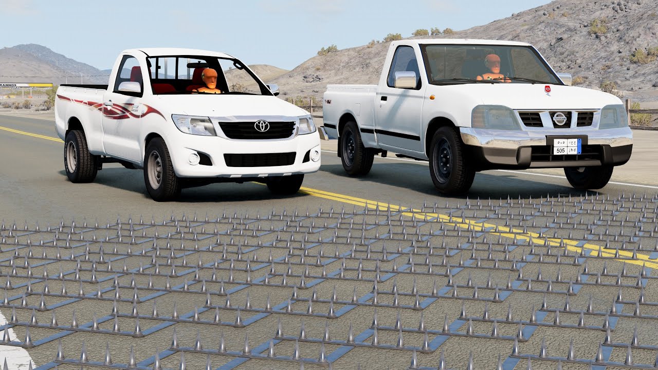 محاكي الحوادث : السيارات ضد الشوك 18# BeamNG drive