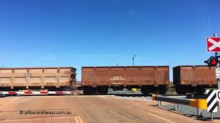 Empty FMG races south at Wodgina Rd. 4th April 2019.