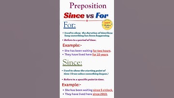 Since vs For | English Grammar | Preposition | Since | For | Learn English