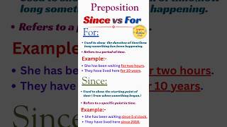 Since vs For | English Grammar | Preposition | Since | For | Learn English