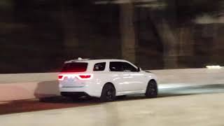 2018 Dodge Durango SRT vs 3v Mustang with RIP MOPR plates lol. Race 1of2. SDCCU stadium racelegal
