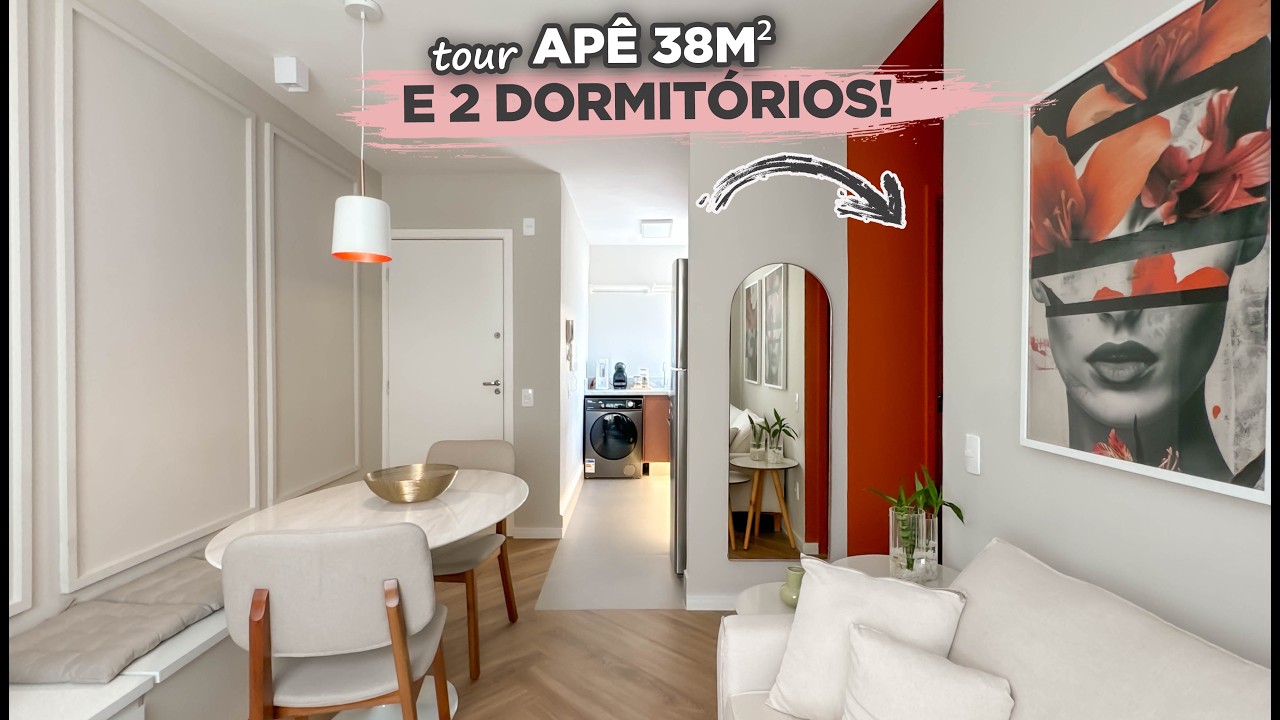 Ela ECONOMIZOU na REFORMA do APÊ de 38m2 com 2 QUARTOS, cozinha ROSA e ESPAÇOS AMPLOS | Gaby Garciia