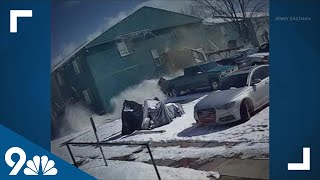 RAW: Surveillance video shows Westminster townhome explosion ...