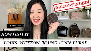 LOUIS VUITTON ROUND COIN PURSE | DISCONTINUED SLG | FIRST IMPRESSIONS, HOW I GOT IT & WHAT FITS