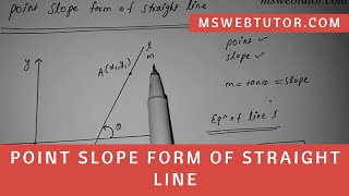Point Slope Form of Straight Line in Hindi | mswebtutor.com
