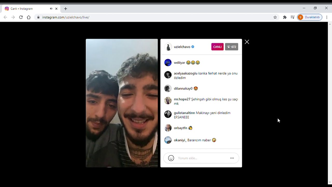Uzı Instagram Yayın (Album tarıhı-Eglencelı sohpet bu kadar)