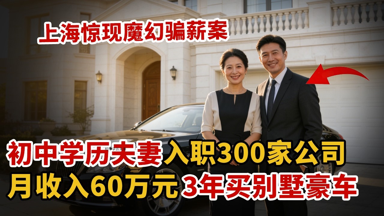 上海惊现魔幻骗薪案：初中学历夫妻入职300家公司，月收入超60万元！三年买别墅买豪车！【中国110】