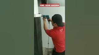 ASMR Tukang Bangunan Kreatif Lagi Bor Tiang #tukangbangunan #tukanglistrik #builder #rumah #asmr
