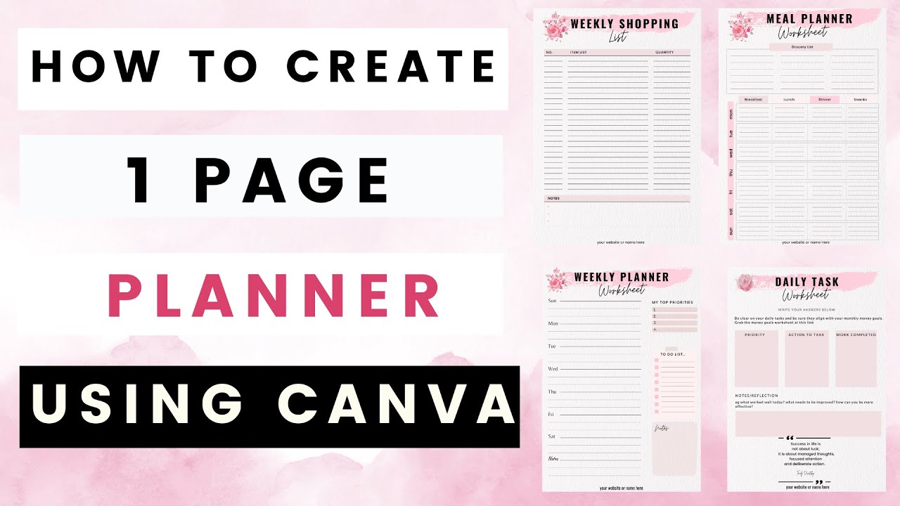 How to Create a One Page Planner in Canva |15 mins - YouTube