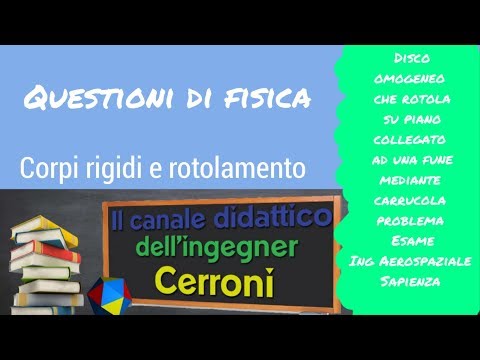 Disco che rotola collegato ad una fune mediante carrucola problema ( 90 )