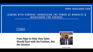 Solving Problems, Not Selling Solutions