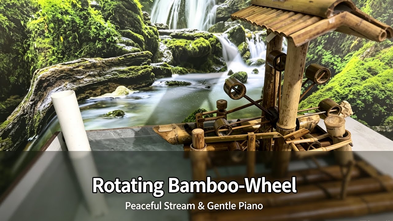 ❇️#Water‑Sounds #live | Bamboo water wheel sounds relax & chill