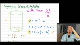Grade 9 Math - Maximizing Volume of a Cylinder