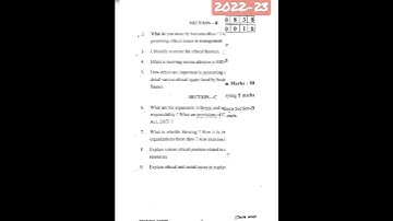 latest question paper 2022 23 social and business ethics sem 6, B.com.PU #exam PDF ALSO AVAILABLE