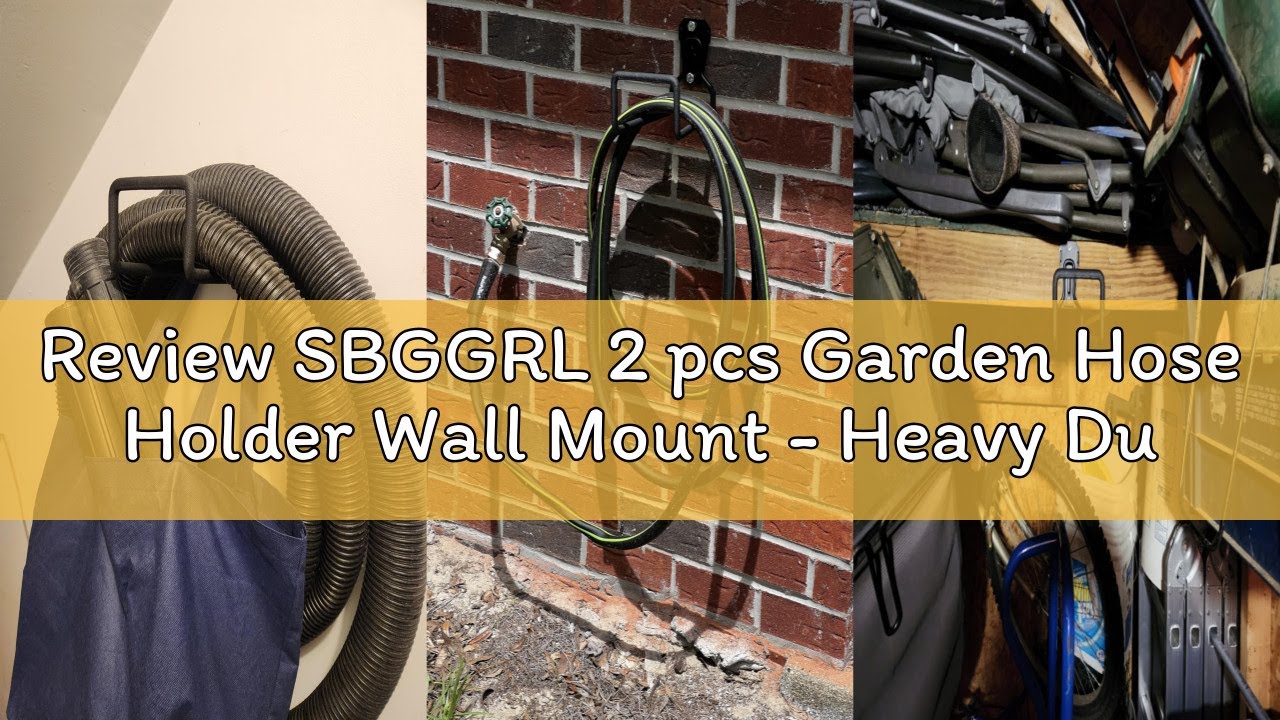 Review SBGGRL 2 pcs Garden Hose Holder Wall Mount - Heavy Duty Hose Hanger for Outside Yard Garden S