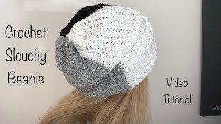 🧶Crochet Slouchy Beanie  - VERY EASY & Beginner Friendly. A Great Beanie for Men Too !