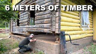 End Wall Rescue for My Dream Home (Log House Ep. 18)