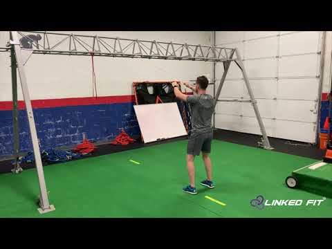 Movement: RB Standing Face Pull with Pull Apart to OHP at High Anchor