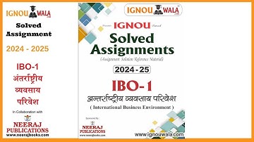 😱IBO-1 (Hindi Medium) (M.COM) IGNOU Solved Assignment | Full Question-by-Question Explanation