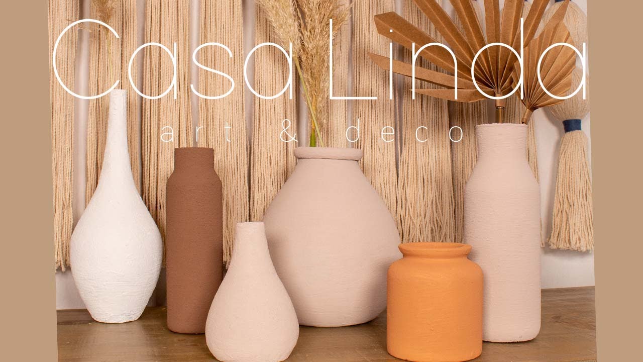 Como hacer jarron de ceramica / ceramic vase 