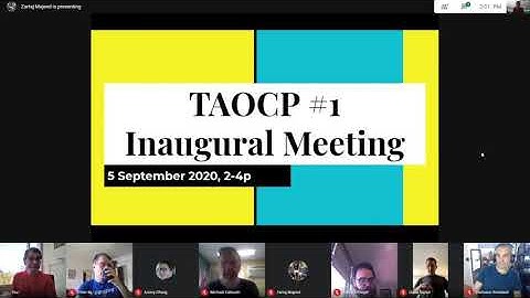 Inaugural Meeting - TAOCP Meetup #1