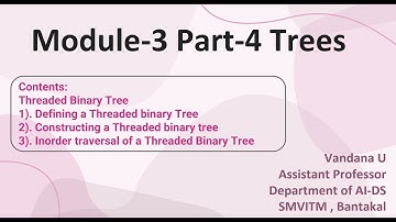Threaded Binary Trees - Module 3 - BCS304