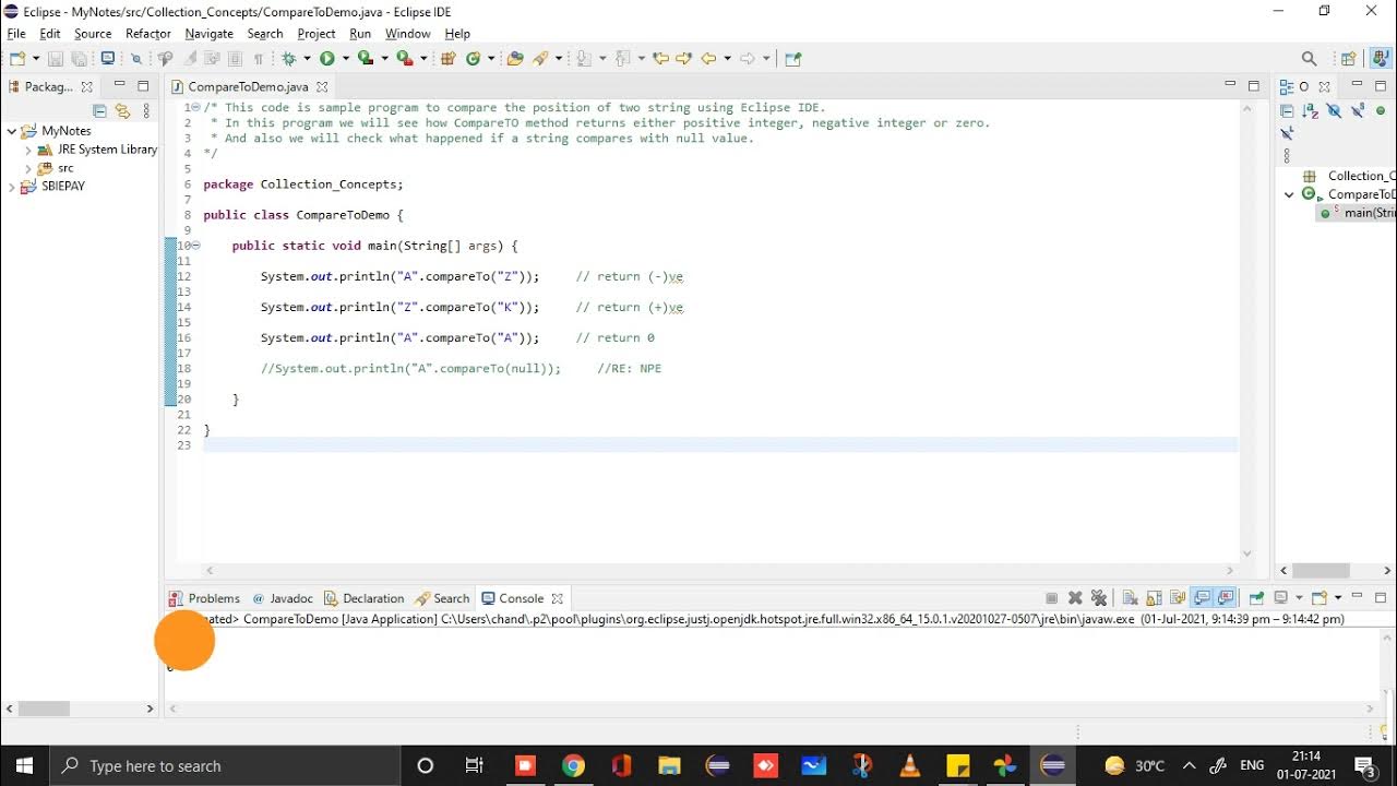 CompareTo method Example | Java Collection Concept | Core JAVA Basic ...