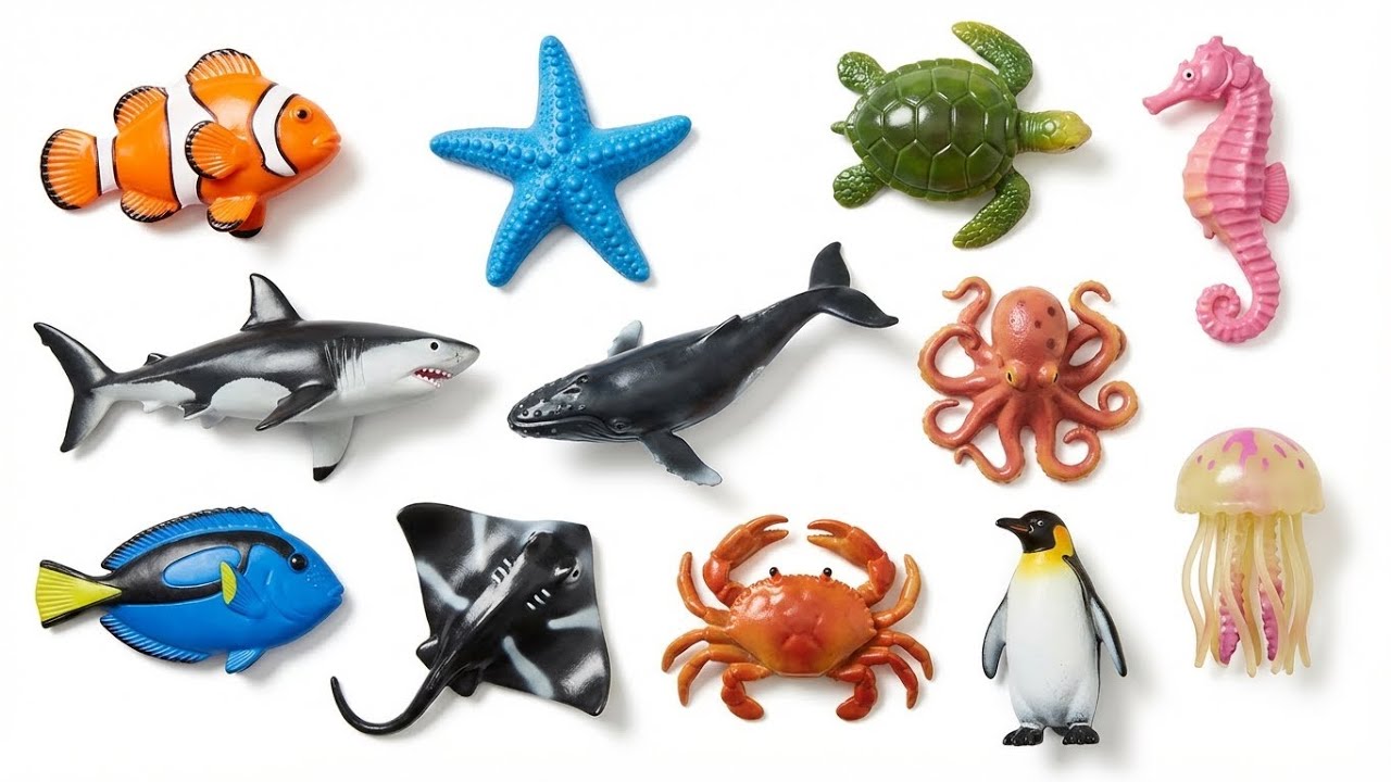 Sea Animals for Kids: Learn About Pufferfish, Eels & Starfish | Educational Videos for Toddlers