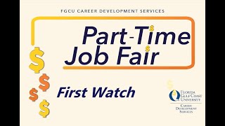 Fgcus 2021 Part-Time Job Fair - First Watch