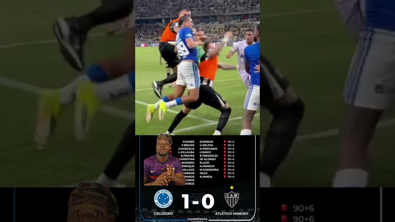 “Football turn WWE… 23 red cards after final whistle 😭”#CampeonatoMineiro#Cruzeiro